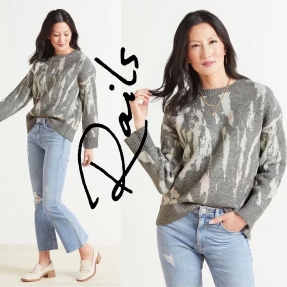 Rails Virgo Tie Dye Grey Pink Pullover Long Sleeve Crew Neck Jumper Sweater XL
